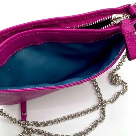 Coach hot pink leather chain strap crossbody restro - Picture 5 of 5